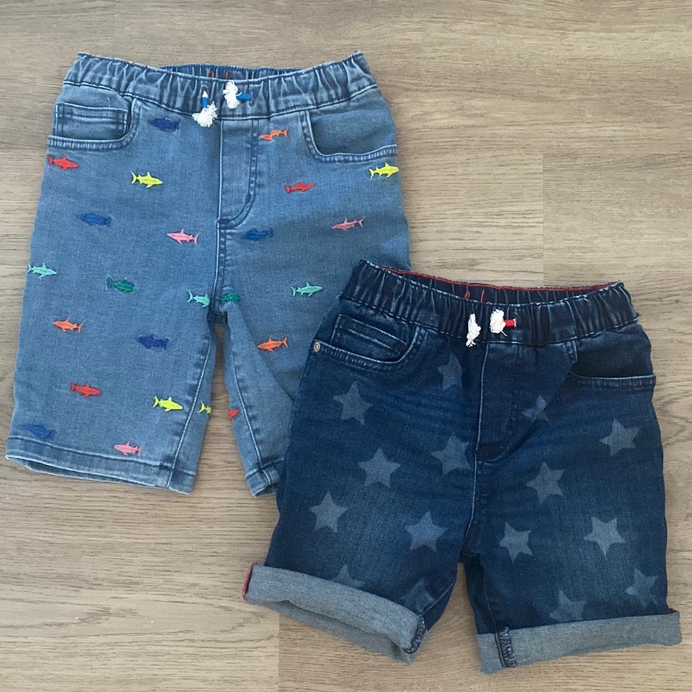 Boden Kids Stretch Jeans Shorts size 7, 132cm (Set of 2)